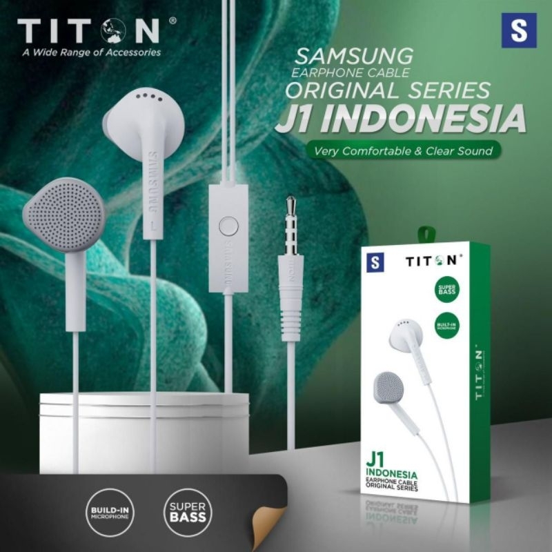 TITON hf j1 Indonesia earphone headset ori titon j1 handsfree headphone
