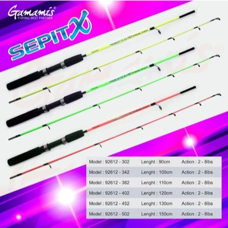 Joran Gamamis Sepit X Panjang 120 cm 2-8 lbs / Joran Fiber Lentur Solid