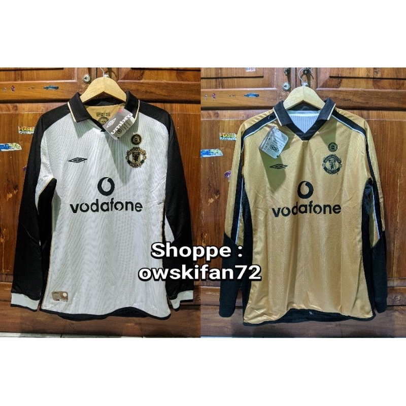 Jersey retro Manchester united centenary bolak balik 2001/2002