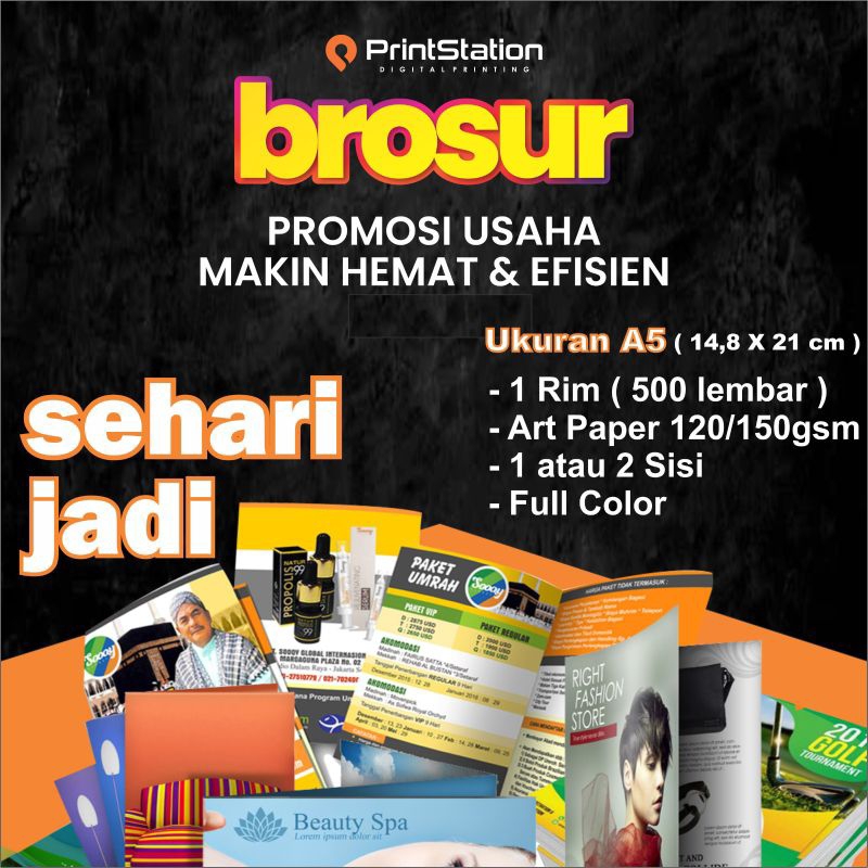 

CETAK BROSUR UKURAN A5 1 RIM KERTAS ARTPAPER
