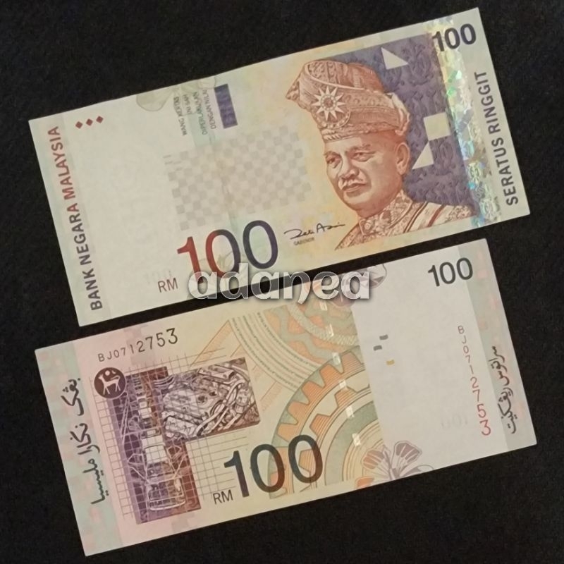 Uang Asing Malaysia Ringgit Pecahan 100 Ringgit Old Series
