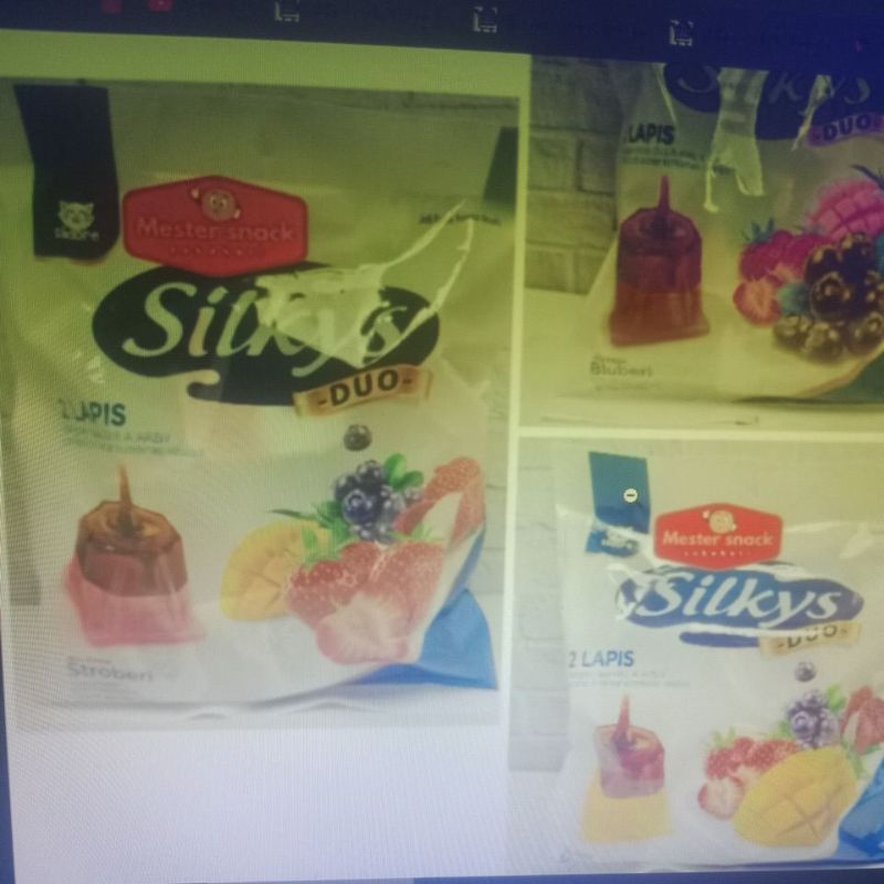 

puding Silkys Duo jelly dua lapis rasa 1pak isi 10 pcs marshmallow mangga strawbery blueberry gula aren mochi PUDDING