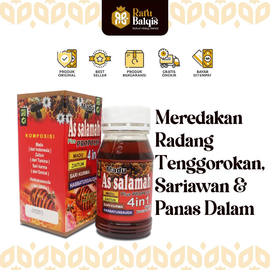 

Madu 4 In 1 Plus Propolis As Salamah 300 Gram