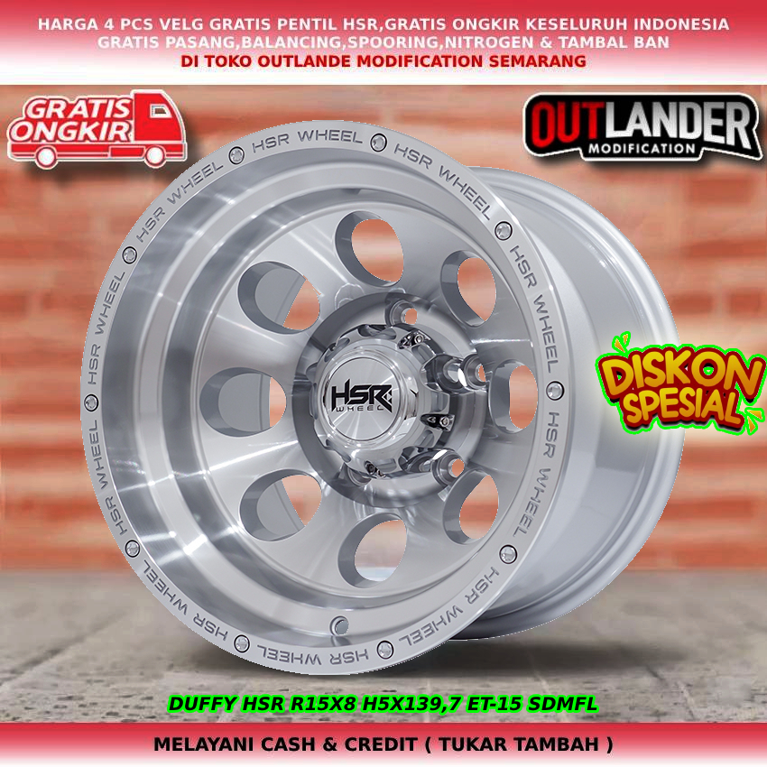 VELG OFFROAD MODEL CELONG R15 LEBAR 8 UNTUK MOBIL JIMNY TAFT FERROZA KATANA VITAR ESCUDOA