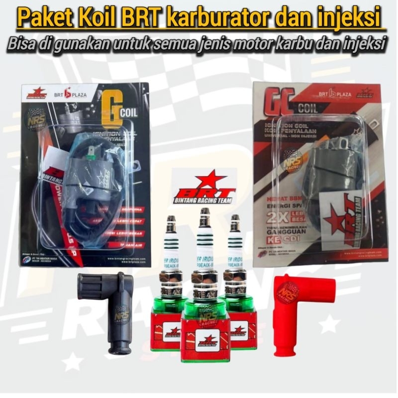 Paket Koil Coil BRT kepala busi Nrs Cop busi Nrs Injeksi dan Karburator Semua Motor injeksi dan