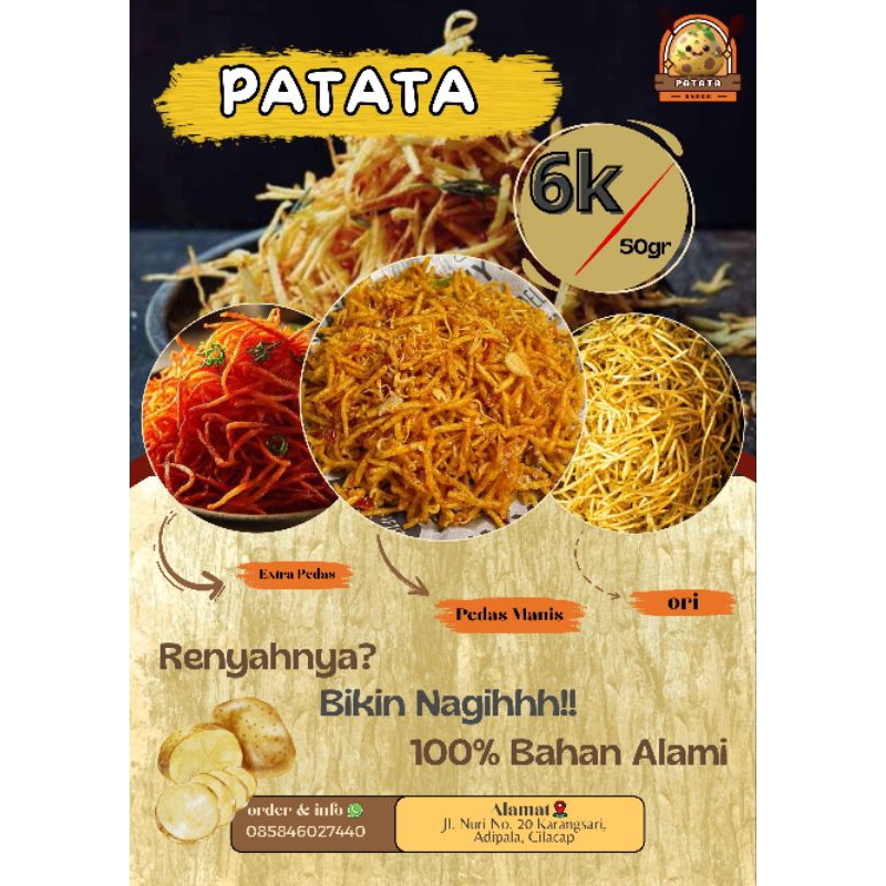 

Kentang Mustofa// Kentang Kering PATATA Premium Termurah/Pedas Manis/ Original/ Extra Hot