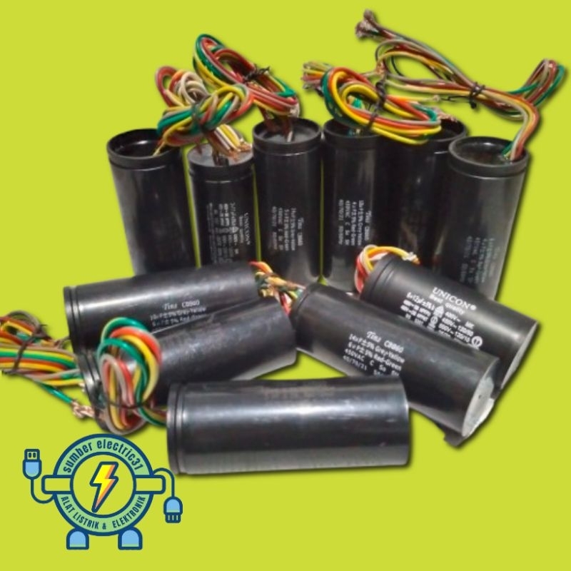 kapasitor mesin cuci 6+12uf / 6+14uf / 4+8uf / 5+13uf / 4+10uf / 5+14uf / 3+11uf / 6+10uf / 4+12uf /