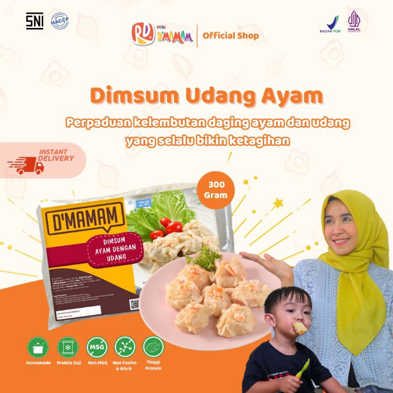 

Dmamam Dimsum Udang Ayam 350g no MSG BPOM Halal cemilan lauk praktis anak MPASI