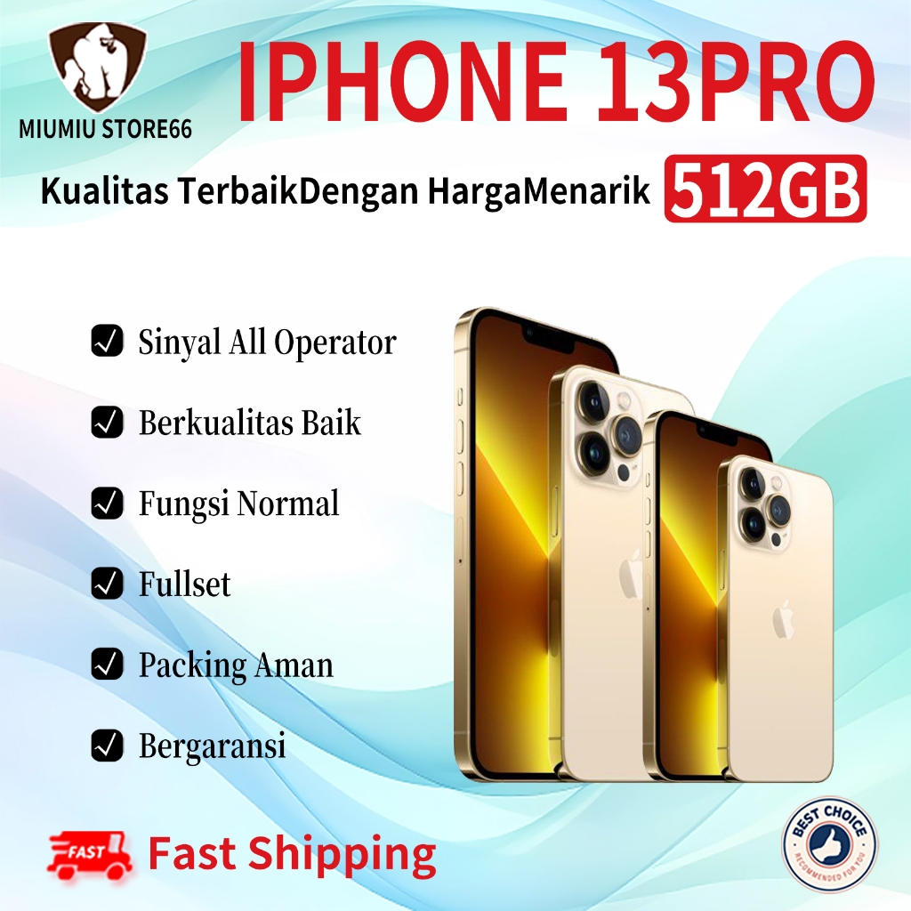 iPhone 13Pro 512GB Second Original100% INTER 5G 6.1"OLED-Ori Fullset Mulus Normal 3utools All Green