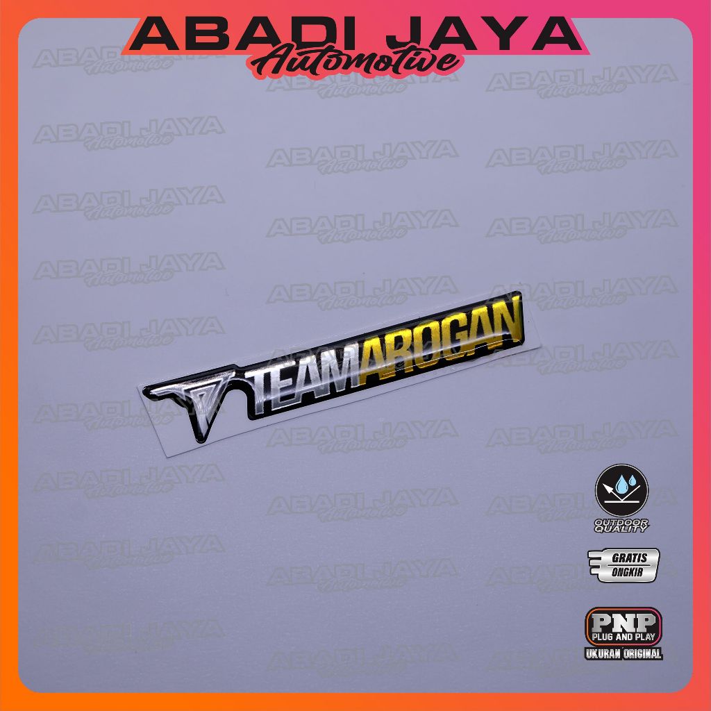 Emblem team arogan / emblem timbul targn / sticker team arogan / stiker logo targn / emblem 3d team 
