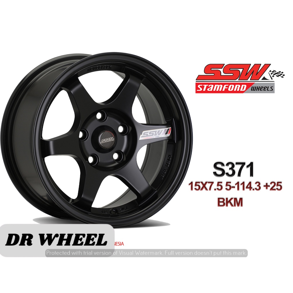 Velg mobil model palang te37 ring 15 lebar 6 lubang 5x114,3 untuk ertiga dll warnablack matt