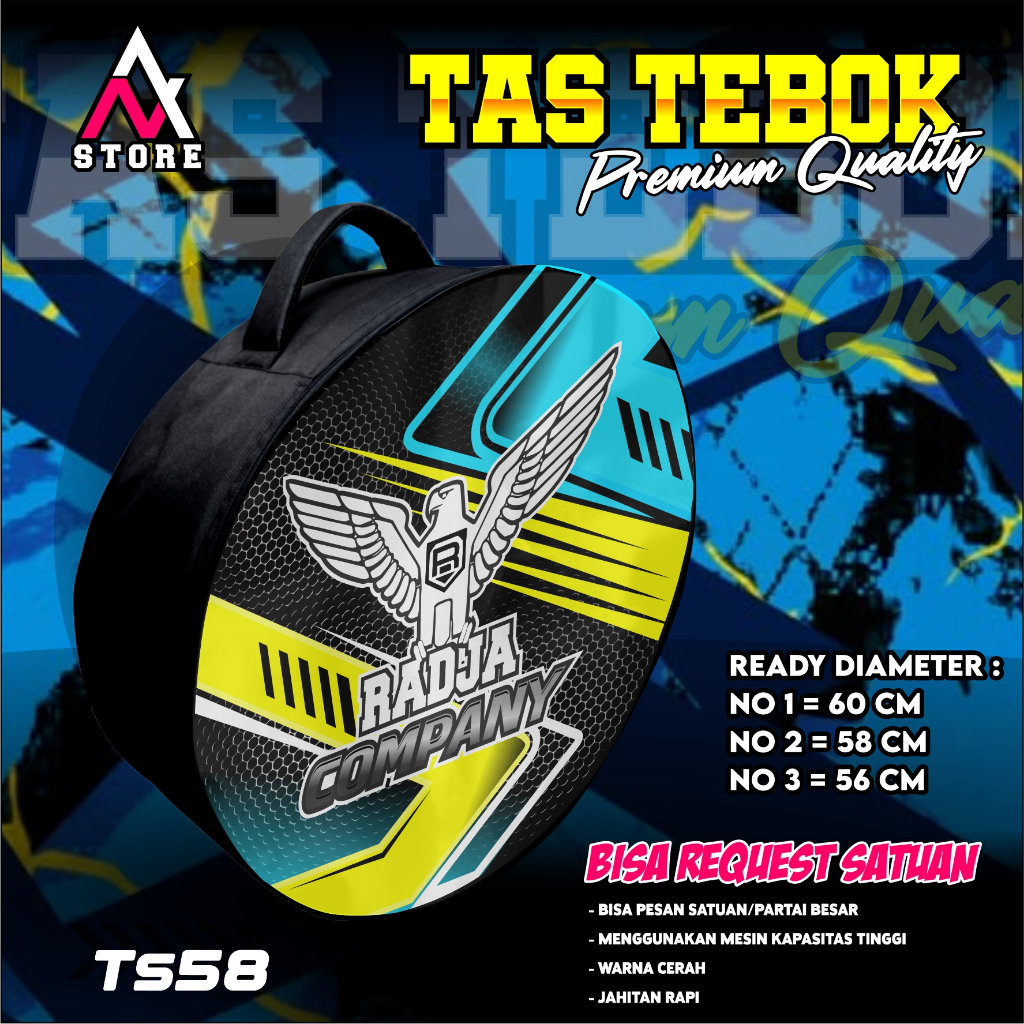 Tas Tebok Sangkar Murai Motif RADJA COMPANY Ransel Gendong Jinjing Bawa Tebok Printing