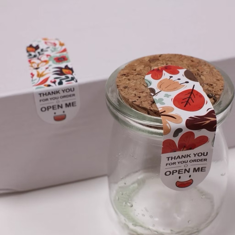 

stiker label “thank you”, “open me” untuk hampers/paket, seal box.isi -+ 100 pcs
