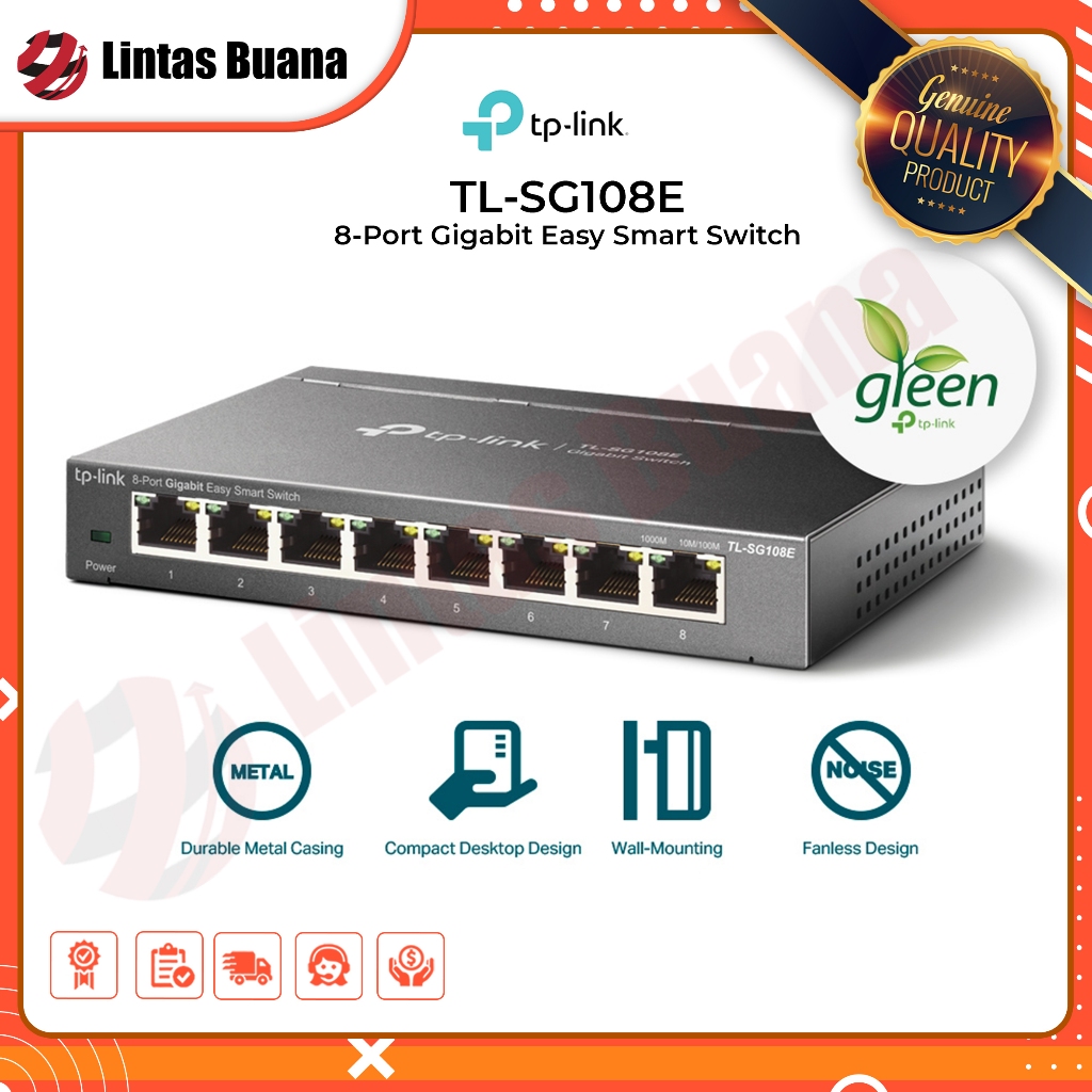 TP-LINK TL-SG108E  8-Port Gigabit Easy Smart Switch