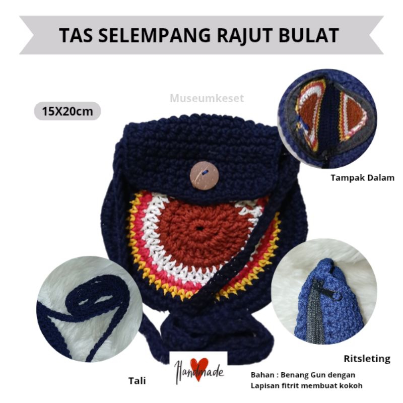 Tas Rajut Bulat Tas Selempang Rajut Bulat