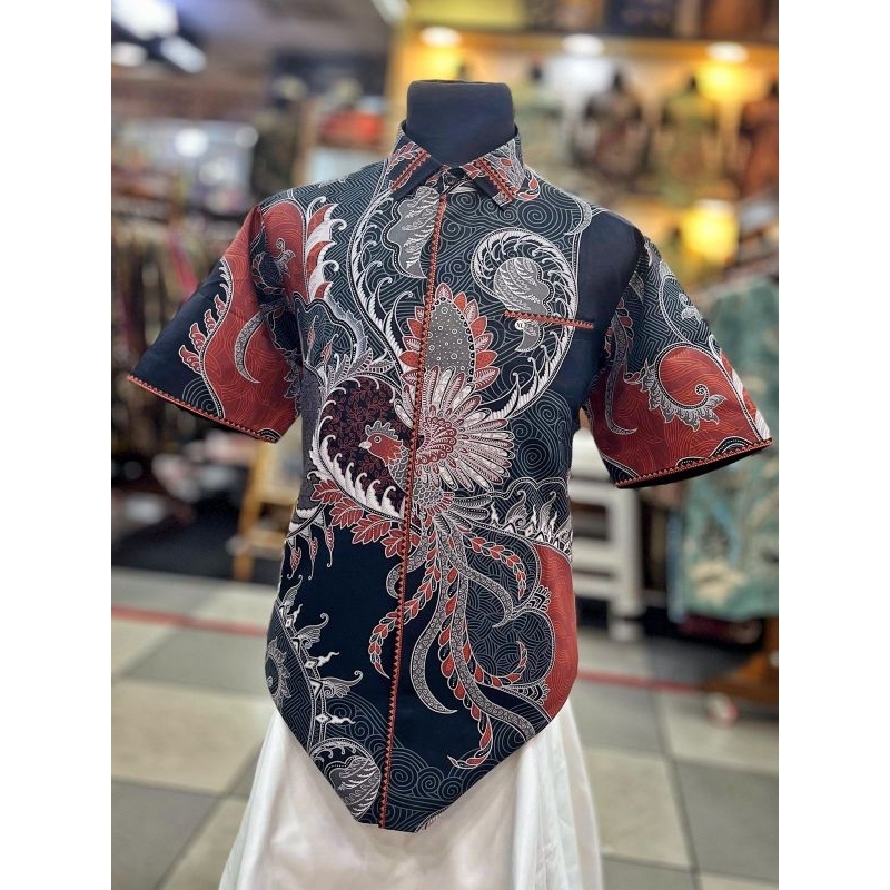 KEMEJA BATIK SMOCK PENDEK KATUN SILK KOMBINASI TULIS THAMRIN CITY PUSAT BATIK BERKUALITAS THAMRIN CI
