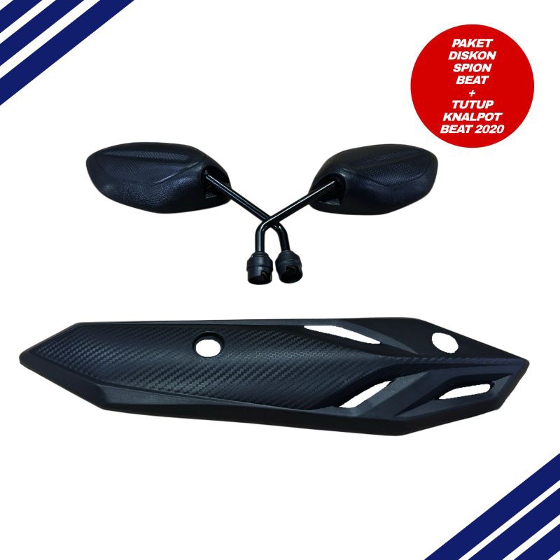PAKET HEMAT Beat 2020 Cover Knalpot + Spion Beat Standar