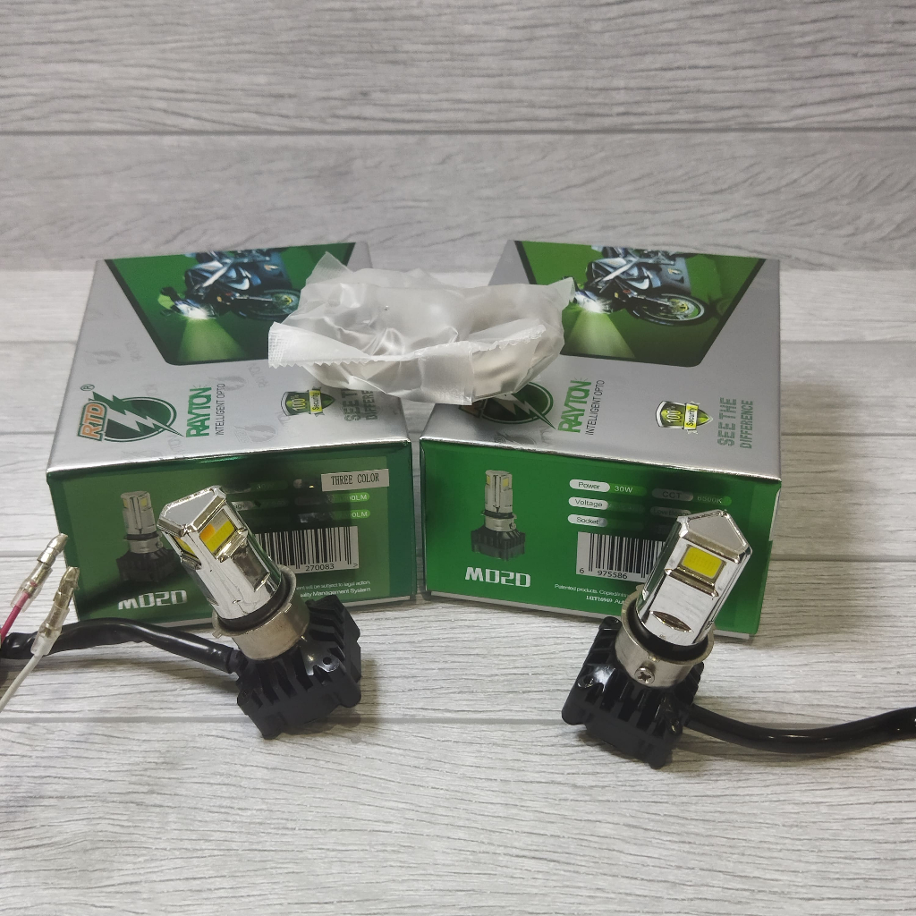 Lampu Depan LED Motor 3 Sisi AC DC MO2D RTD RAYTON Universal Headlamp LED Lampu Utama LED Kipas 3 Si