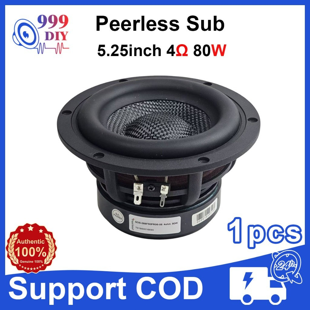 999DIY 5.25 inch subwoofer Peerless 4Ω 80W 5.25 inch speaker Car audio 5 inch bass speaker