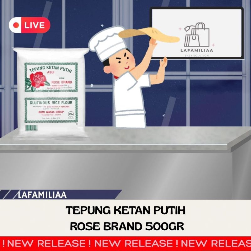 

Tepung ketan putih rose brand 500gr