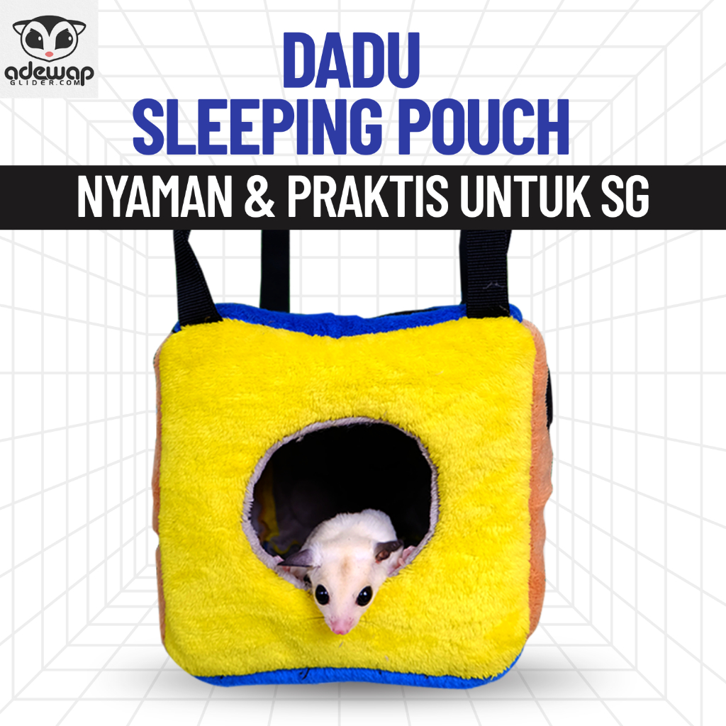ADEWAP GLIDER Sleeping Pouch Kotak Dadu Sugar Glider Tempat Tidur Hewan Peliharaan Ukuran Medium