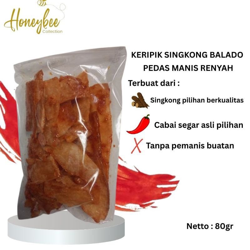 

Keripik Singkong Balado Pedas Manis Renyah Lengket 80gr