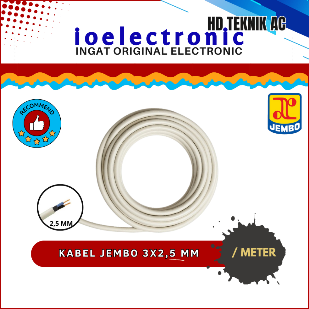 KABEL NYM 3X2,5 MERK JEMBO PER METER