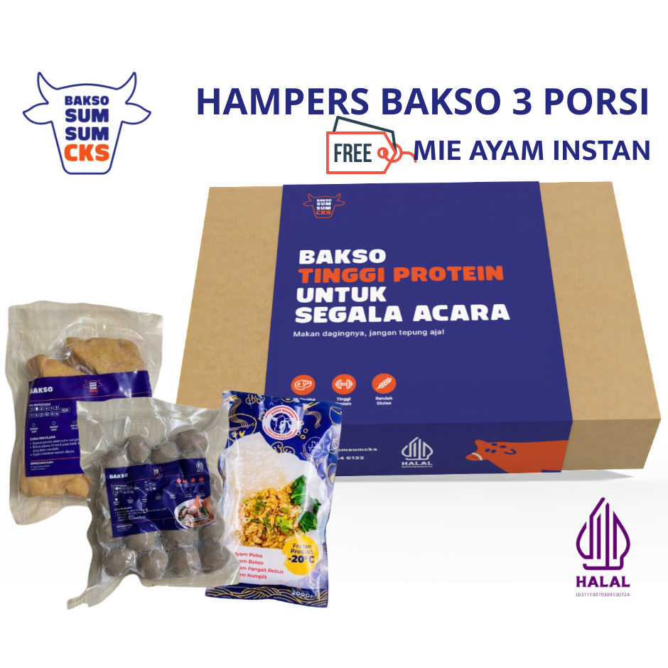 

Hampers Lebaran Bakso Frozen Food isi 3 Porsi Free Mie Ayam Instan Bingkisan Natal Ulang Tahun Imlek