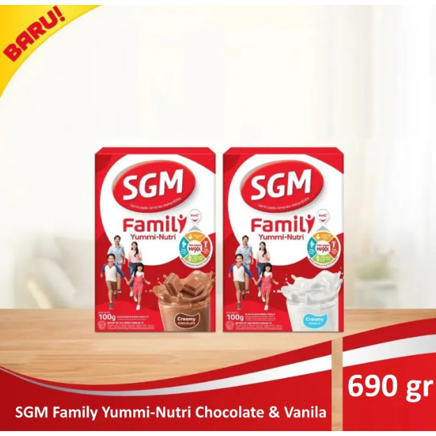 

pekanbaru / sgm family yummi nutri susu bubuk varian rasa cokelat creamy vanila vanilla chocolate