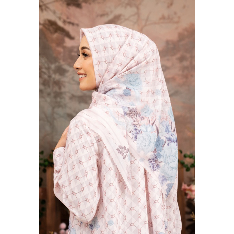 Wearing Klamby Rosette Monogram Scarf Original NEW