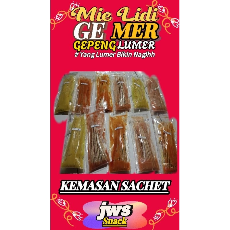 

MIE LIDI GEMER GEPENG LUMER | YANG LUMER BIKIN NAGIH | KEMASAN SACHET 60gram