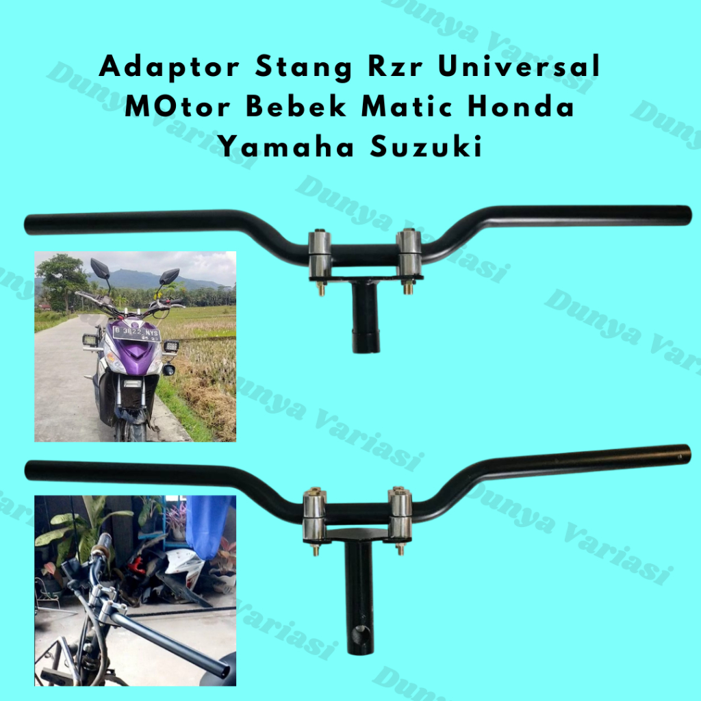 Paket Hemat Adaptor Stang Racing Dudukan Stang Matic Bebek Universal Honda Dan Suzuki Stang Trondol