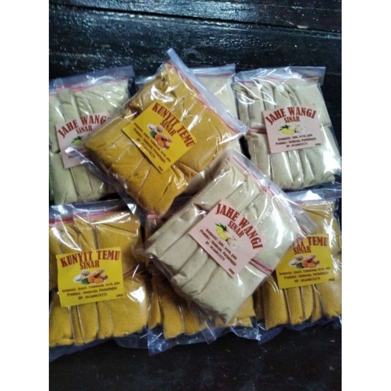

Minuman serbuk Jahe dan Kunyit Temulawak kemasan kecil