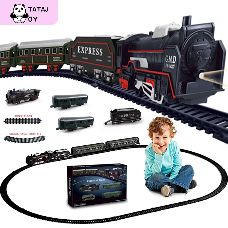 Tatajoy Mainan Kereta Api Rail King /Kereta Rail King Besar / Kereta Asap / Kereta Cepat/ Mainan