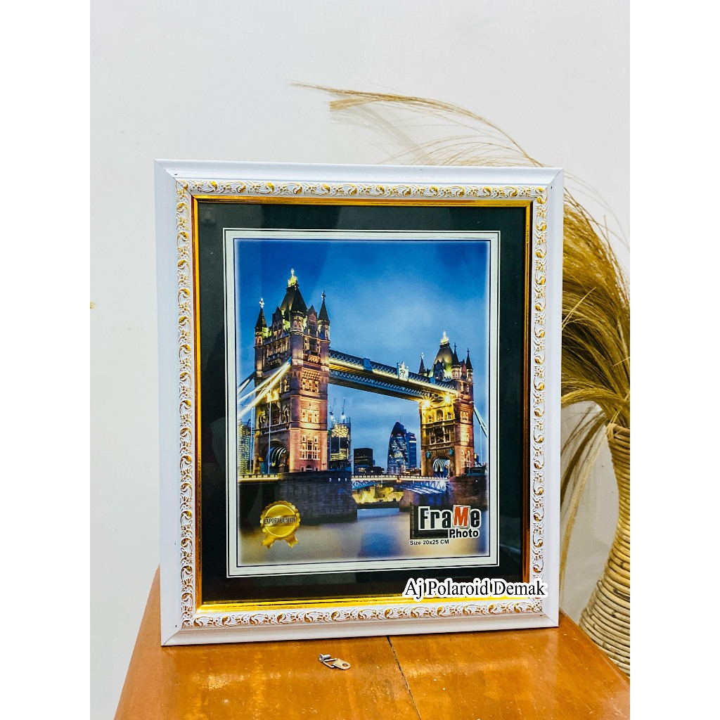 Bingkai Foto putih emas List Kertas 8R/10RS/11R/12R/12RS PAKAI KACA Minimalis GROSIR / Frame Foto / 