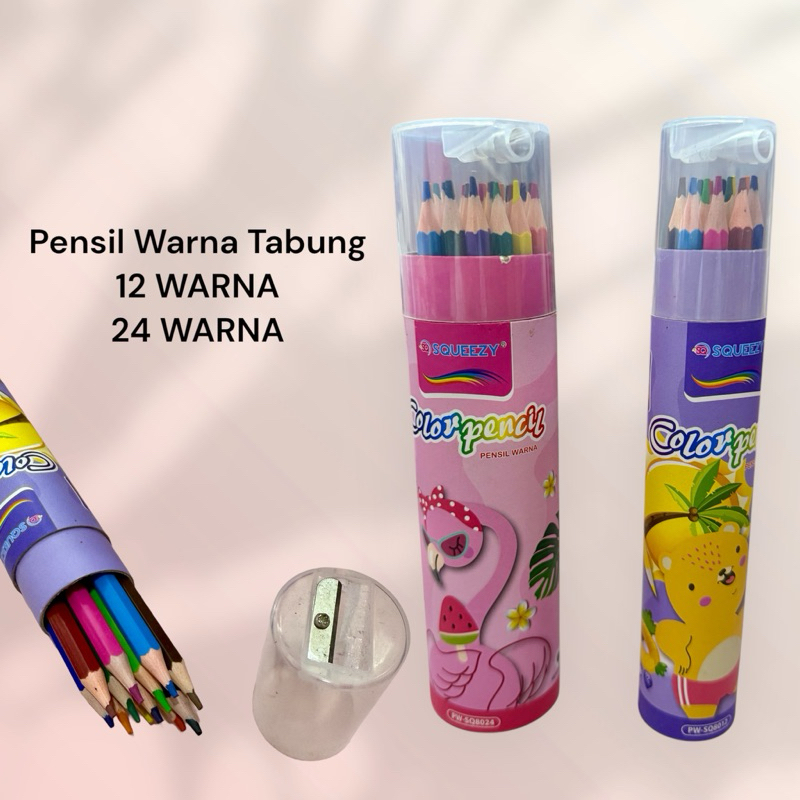 

SQUEEZY Pensil 12 Warna | 24 Warna Tabung Tube PW-SQ8012 | PW-SQ8024