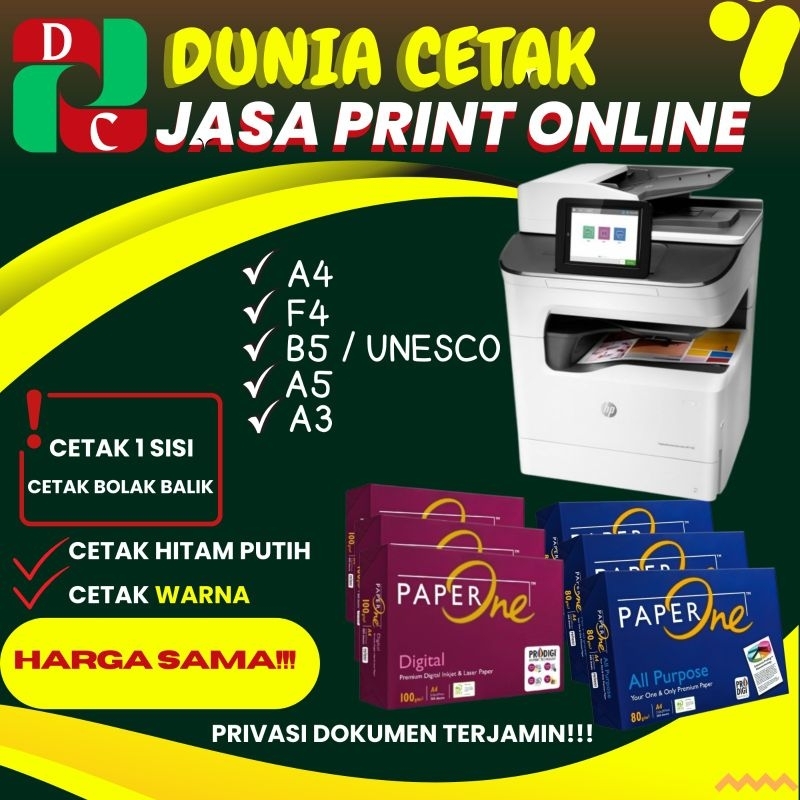 

PRINT / CETAK BUKU Cepat A4, A5, B5, F4, A3 100/80 gsm ,SKRIPSI, TESIS, DOKUMEN, CETAK BUKU, MAKALAH, PROPOSAL
