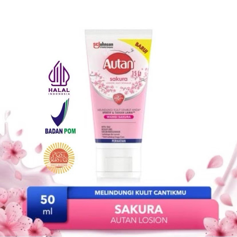 Autan Losion Lotion Anti Nyamuk Aroma Sakura Tube 50ml / Krim Proteksi Nyamuk / Losion Anti Nyamuk B