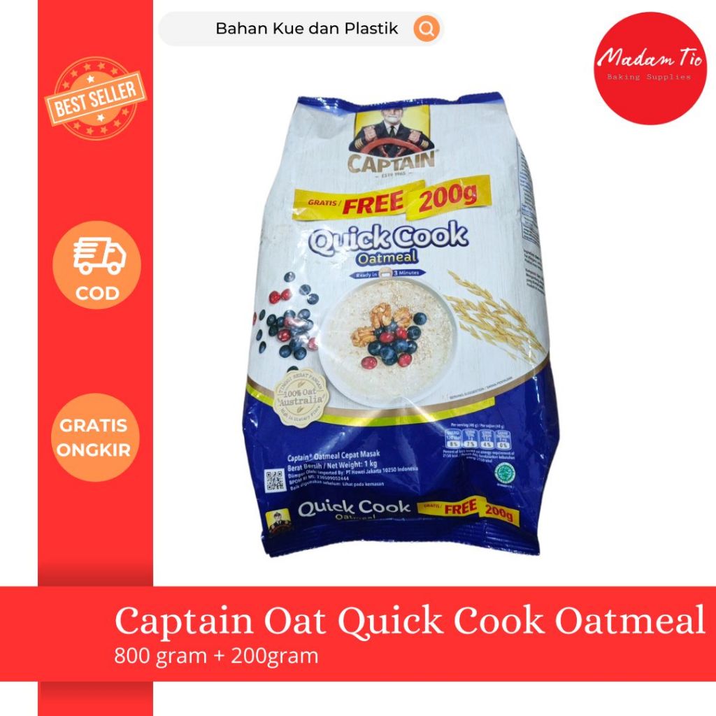 

Captain Oat Quick Cook Oatmeal 1Kg