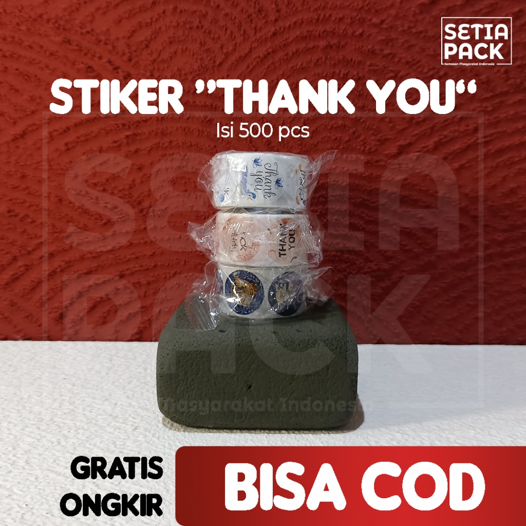 

Sticker Thank You Roll Isi 500 Pcs Stiker Terima Kasih Warna Label Roll Sticker Thank You isi 500pcs