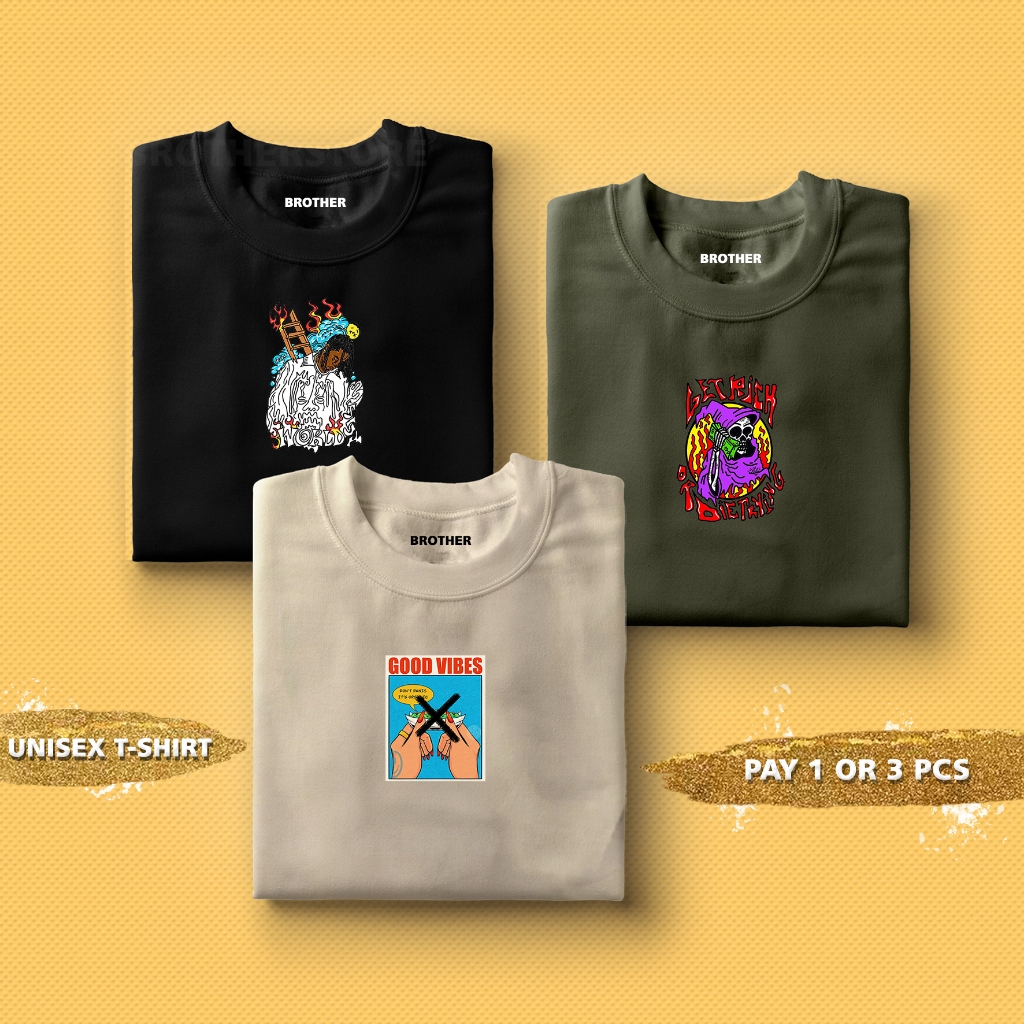 ( BAHAN TEBAL ) BUY 1 OR 3 PCS - BROTHER STORE | Kaos Distro Pria | Kaos 24s Premium | GDV Five