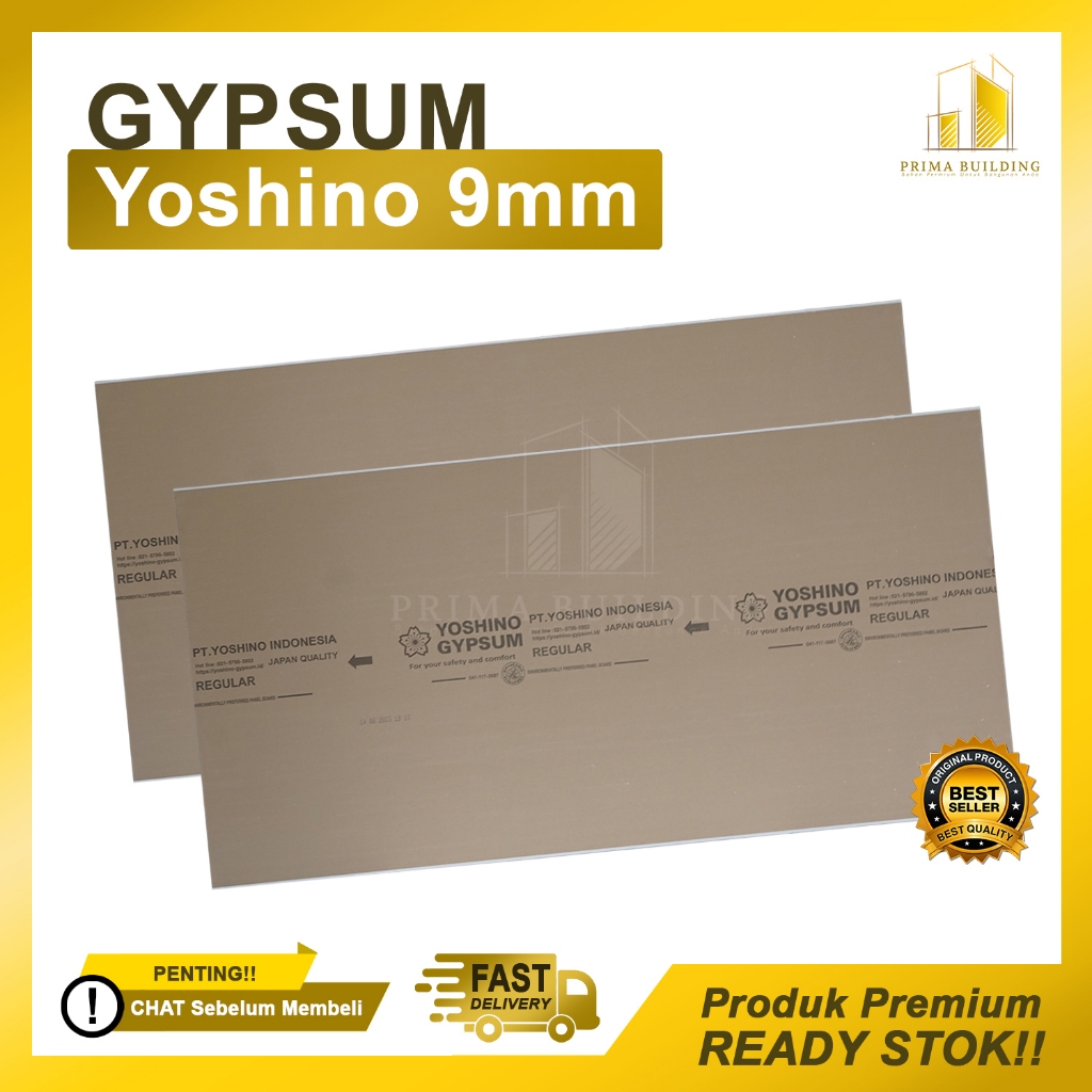 Gypsum Yoshino 9mm / Gipsum Yoshino 9 mm / Gypsum untuk plafon dan partisi merekYoshino 9 mm