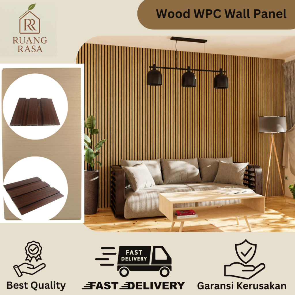 Wood WPC Wall panel / WPC Panel (PREMIUM) Panjang 3 meter /
