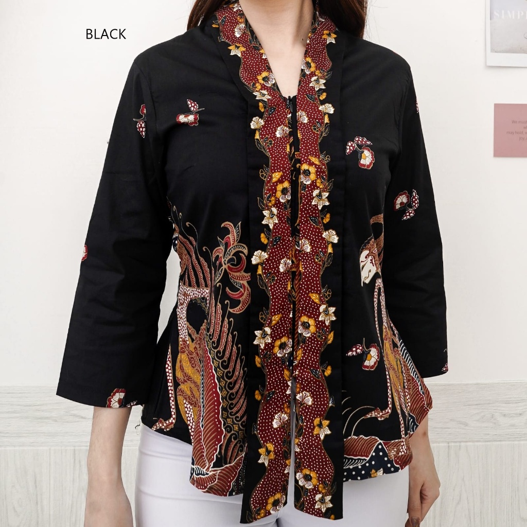 Atasan Batik Wanita Jumbo Katun Stretch Baju Remaja Tradisional Kekinian Blouse Kutu Baru Blus Kerja