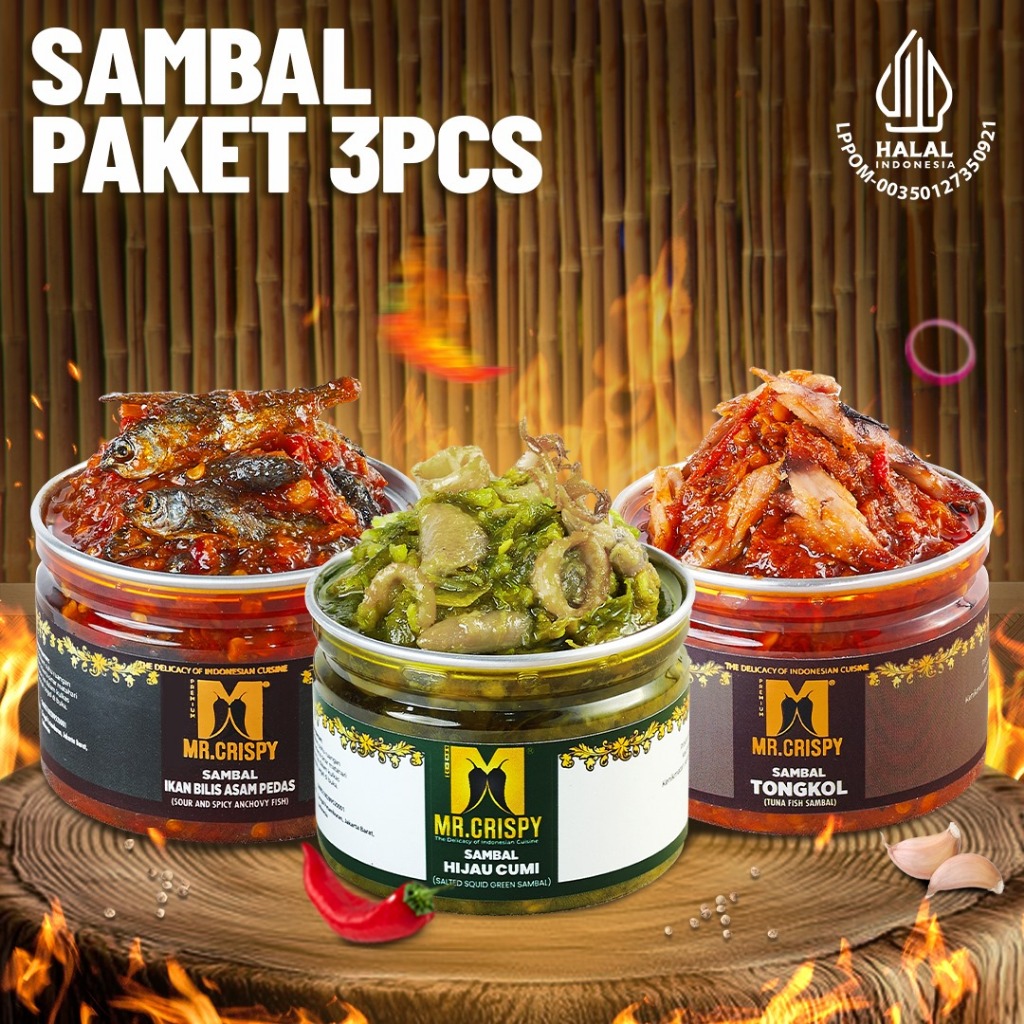 

PROMO PAKET SAMBAL 3 PCS HEMAT MR CRISPY