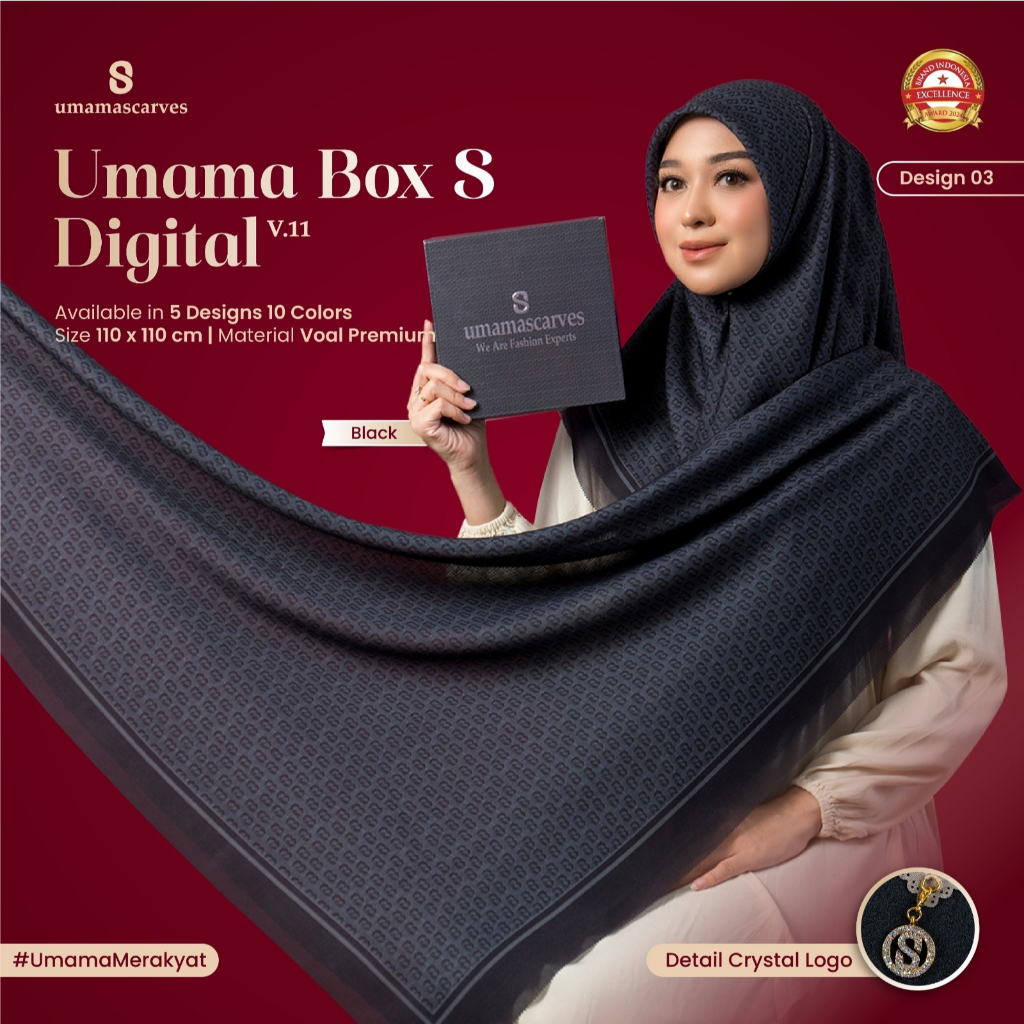 Hijab Umama Box Scarves Voal Premium Motif Terbaru | Jilbab Umama Box | Hijab Box Umama Exclusive