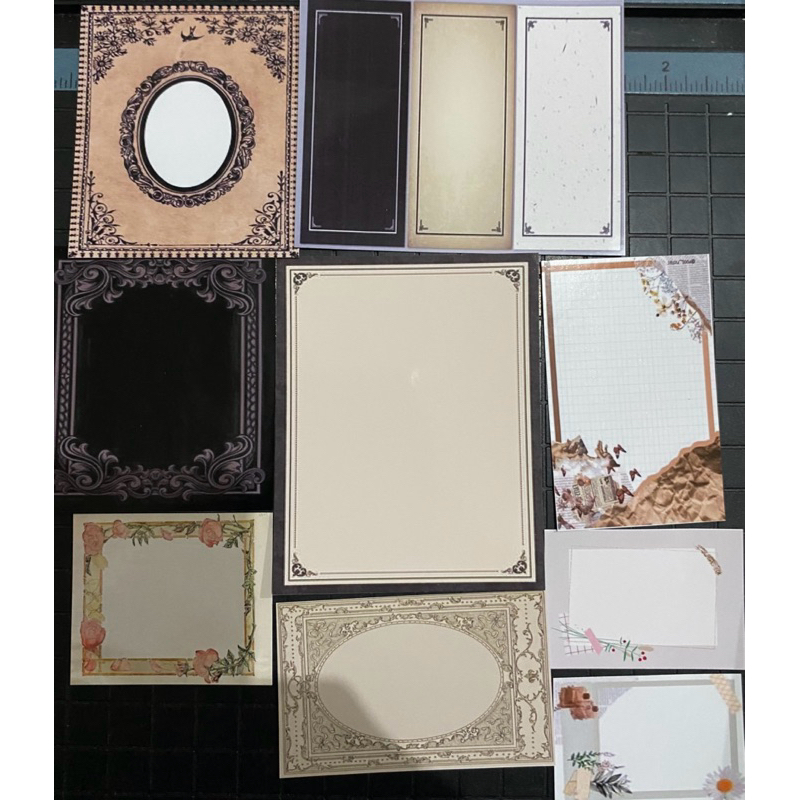 

9 Pcs Stiker Bingka Dekorasi Latar Belakang Scrapbook vintage retro aestheti