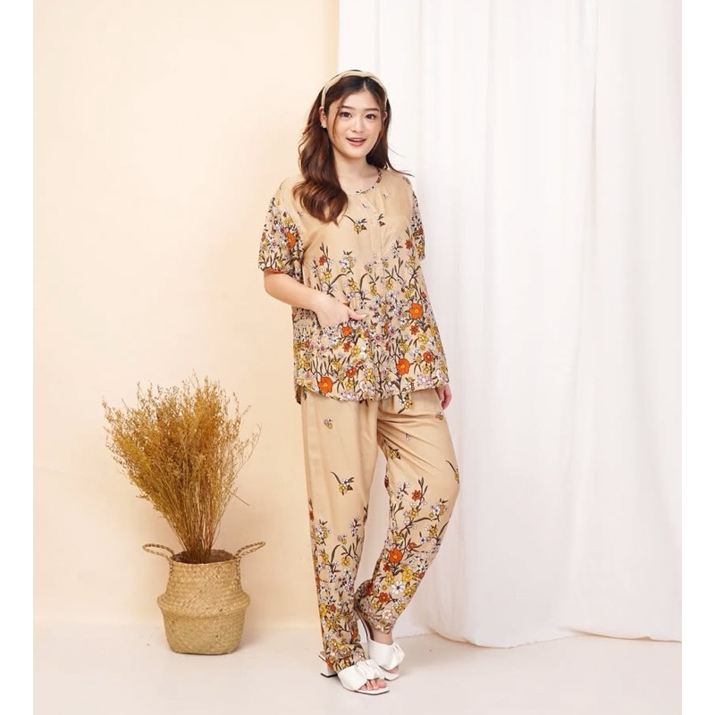 Motif Random Hoki Sheila CP Katun Rayon Full Kancing | Baju Tidur Hoki Sheila