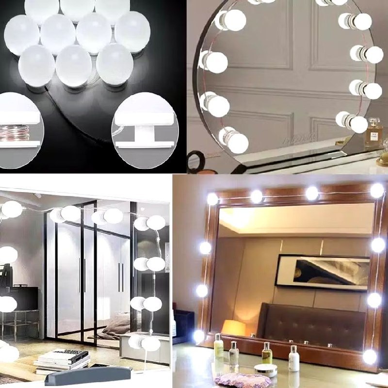 vanity mirror cermin kaca/ lampu meja rias/ kaca rias/ cermin makeup / lamp makeup