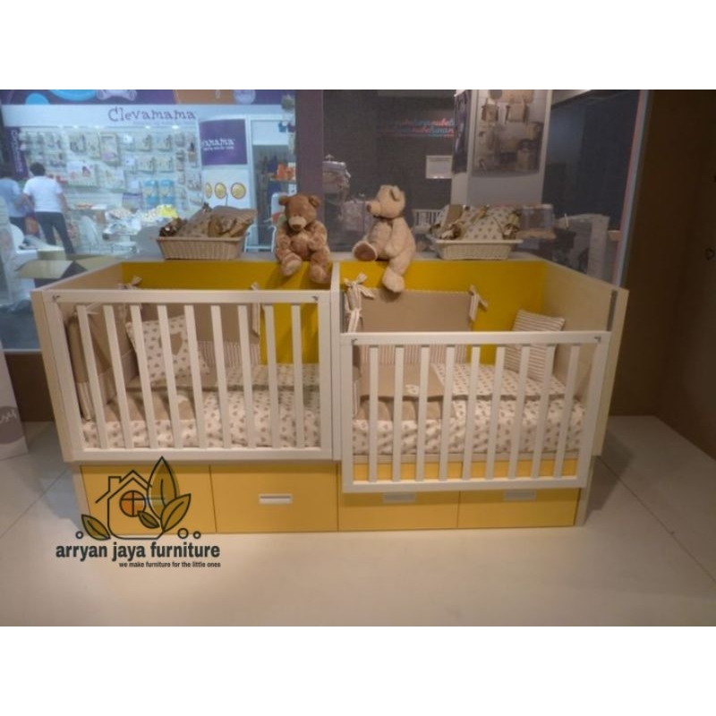 tempat tidur bayi kembar , box bayi double , baby crib